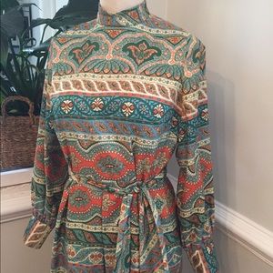 Vintage Doncaster Patterned Long Sleeve Dress